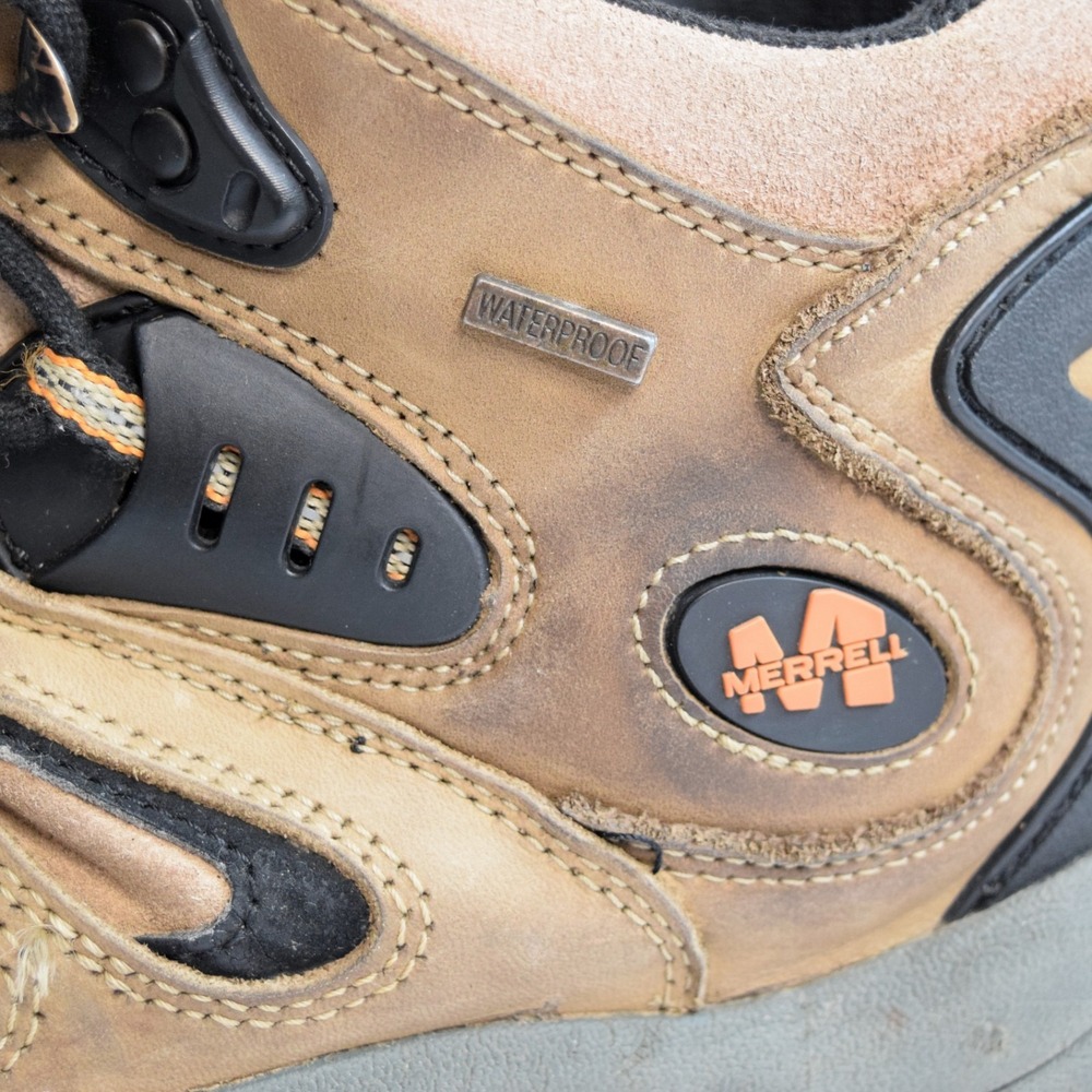 Merrell Reflex Mens Mid Hiking Boots Brown Smoke Tan Waterproof Shoes Size 11.5 - Picture 11 of 12